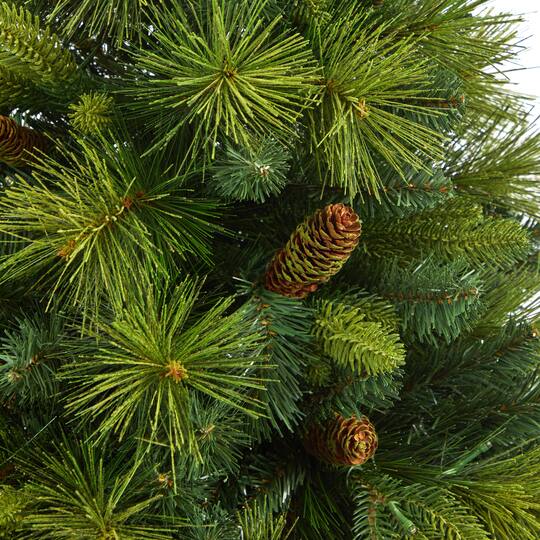 4.3ft. Pre-Lit North Carolina Mixed Pine Artificial Christmas Tree in Planter, Warm White LED Lights